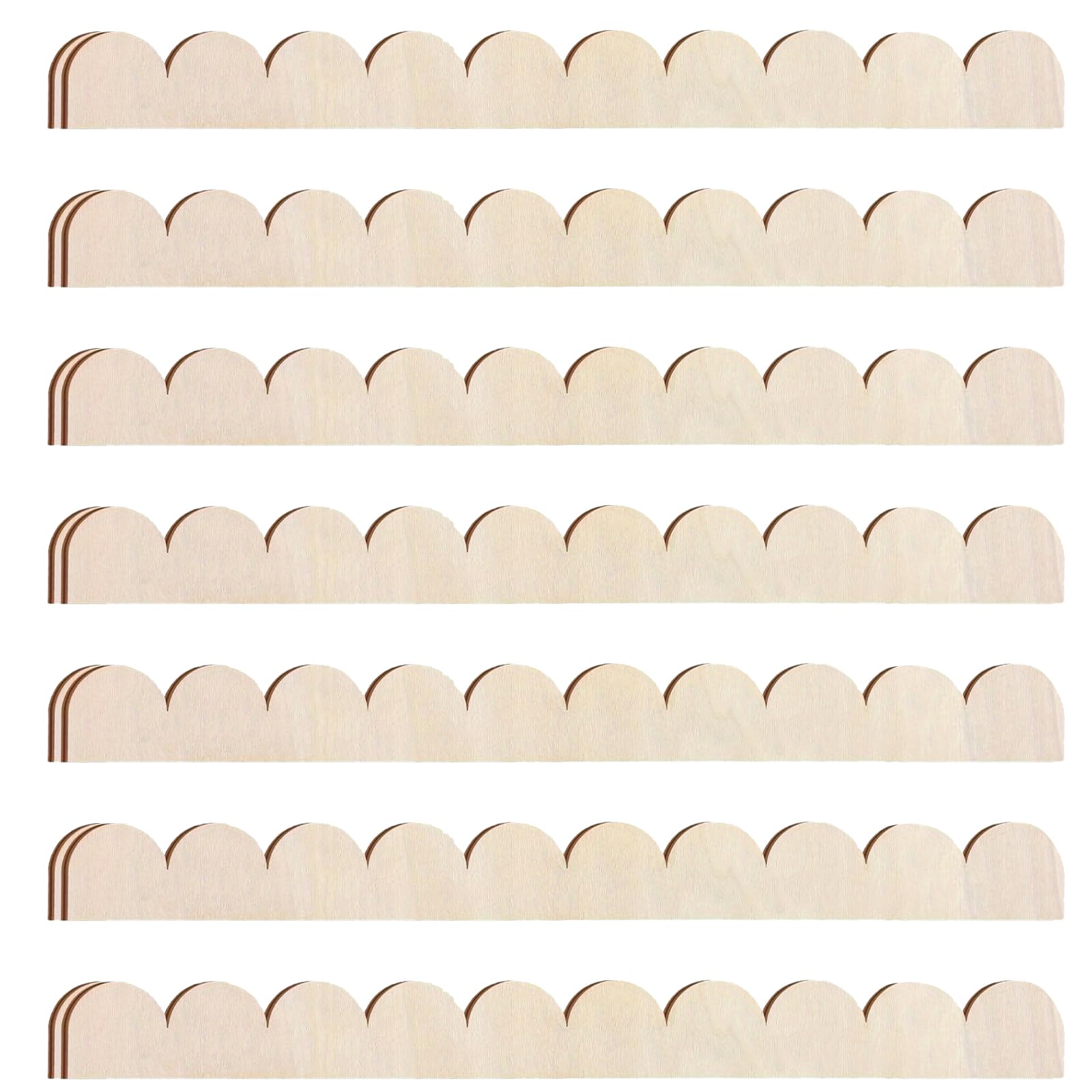 24 unidades de listones de madera decorativas sin barnizar con borde festoneado (40x4 cm) Listones de madera decorativos con puntos adhesivos para molduras decorativas DIY en casa, casa de