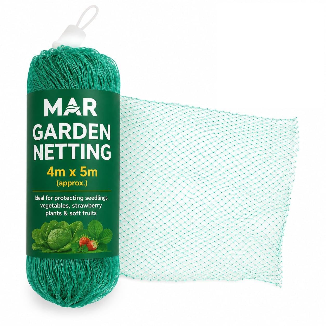MAR Green Garden Netting 4m x 5m – Bird Net for Veg, Fruit & Strawberries
