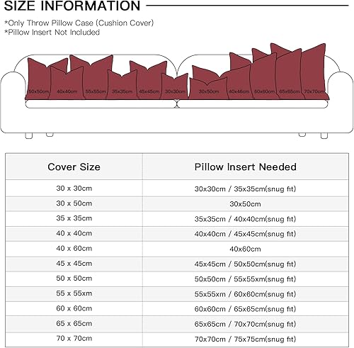 Miniatura 8 de OTOSTAR Juego de 2 fundas de almohada de lino cuadradas decorativas de 20 x 20 pulgadas para decoración del hogar, sofá, dormitorio, automóvil,