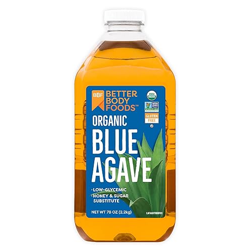 BetterBody Foods Agave azul orgánico, edulcorante natural de bajo índice glucémico, 78 onzas