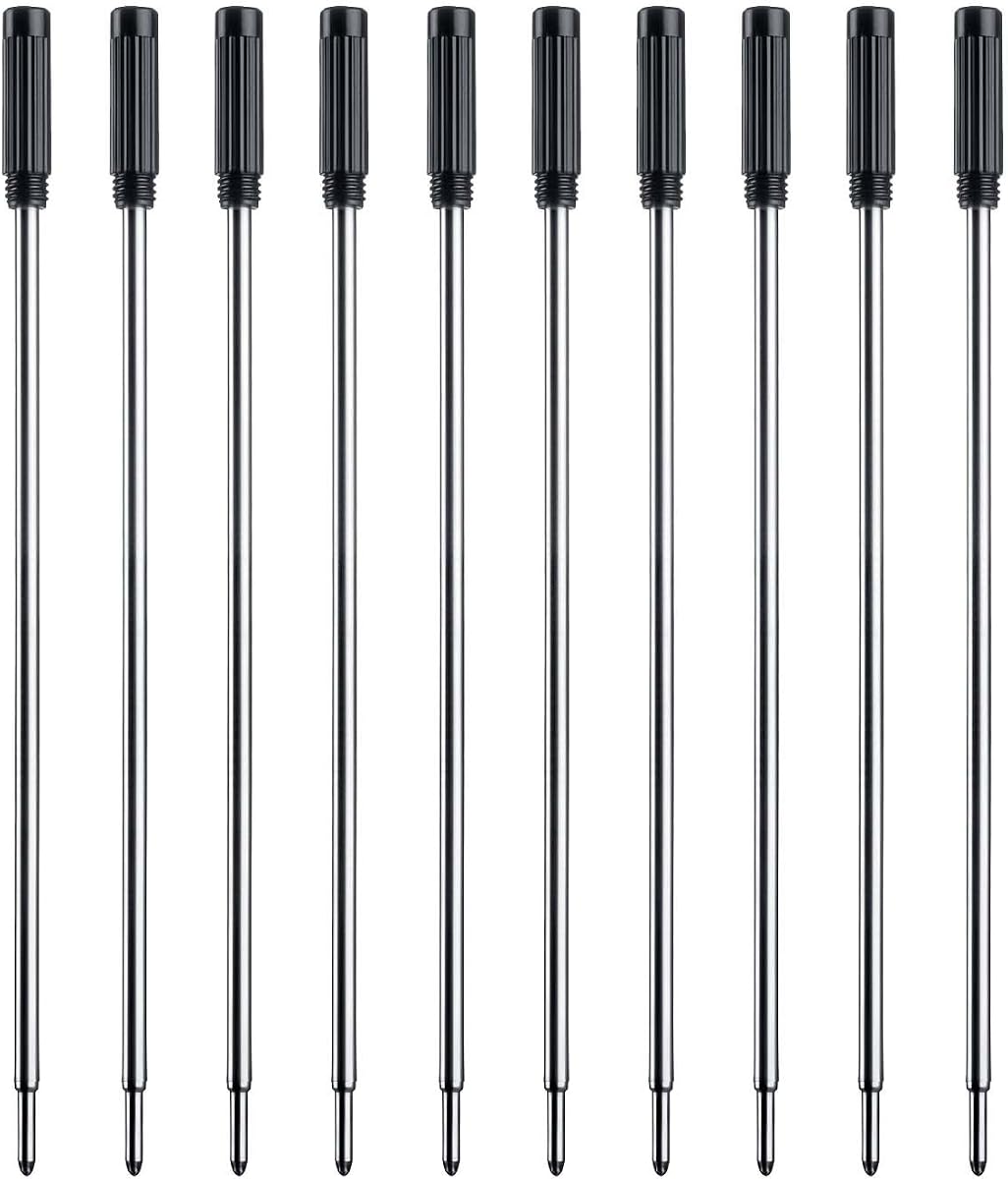 ChaoQ Black Ink Refills (10pcs), Replaceable Pens Refills - Black | 1mm Medium Tip,4.5'' Replaceable Ballpoint Pen Refill, Compatible with Cross Pen Refills 8513