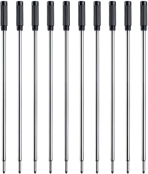 ChaoQ Black Ink Refills 10pcs, Replaceable Pens Refills - Black