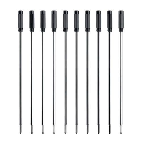 ChaoQ Black Ink Refills (10pcs), Replaceable Pens Refills - Black | 1mm Medium Tip,4.5'' Replaceable Ballpoint Pen Refill, Compatible with Cross Pen Refills 8513