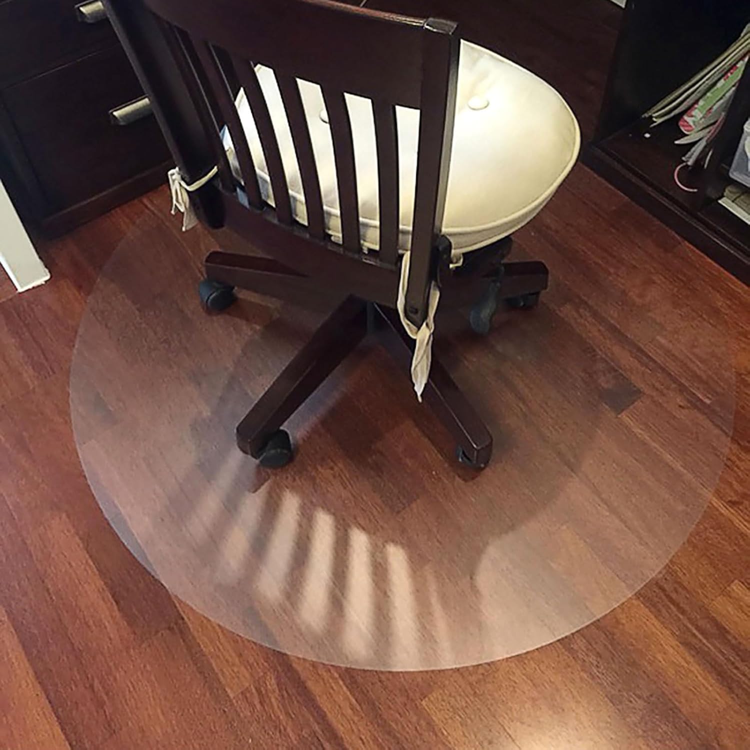 Clear Office Chair Mat Plastic Floor Mat for Hardwood Floor 12" 15" 20" 28" 32" 36" 44" 61" 70" Round Table Protector 1mm Frosted/Transparent Floor Protector for Rolling Chairs(Clear,36 in)