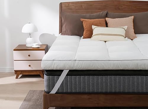 Miniatura 2 de QUEEN ROSE - Cubrecolchón, almohadilla afelpada con relleno de plumón de nieve sintético, calidad hotelera, estructura suave y firme con caja de