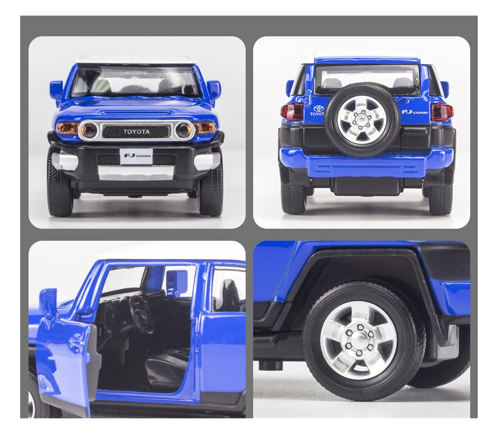 Veicoli a Motore in Scala 1:32 Para TOYOTA FJ Cruiser Aleación De Simulación Todoterreno Modelo De Coche Fundido A Presión Sonido Ligero Vehículo De Juguete Modello di Auto Replica ( Color : Black )