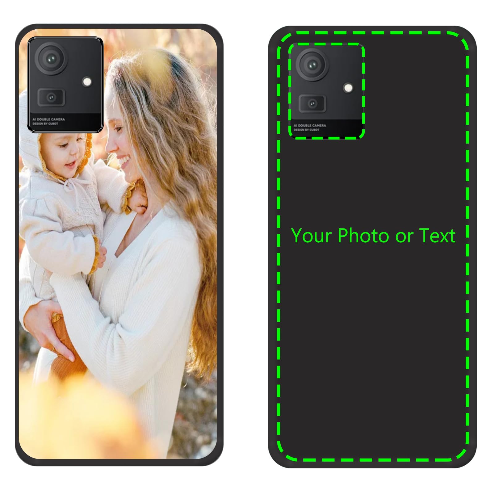 CAXKJE Black Personalizzata Custodia per Doogee Note 59,con la Tua Foto,Immagine o Scritta Cover,Silicone Case Antiurto Bumper,per Note 59 Cover Personalizzata