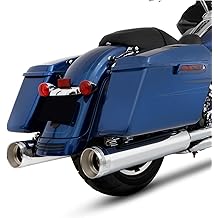 500-0185C Rinehart Racing DBX45 4.5" Chrome Slip-On Mufflers with Chrome Tradition End Caps for 2017-Newer Harley Touring Models