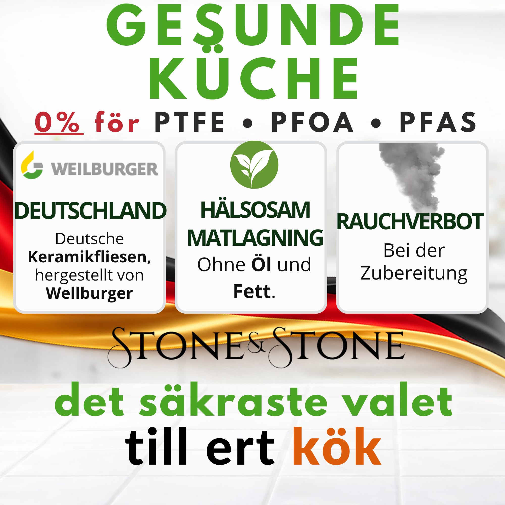 Stone&Stone Doppelseitige Grillpfannen 32 cm, steinbeschichtete Antihaftpfannen Deutsche Qualität Greblon C3+, verwendet von MICHELIN-Sternerestaurants | Deutsche Antihaftbeschichtung