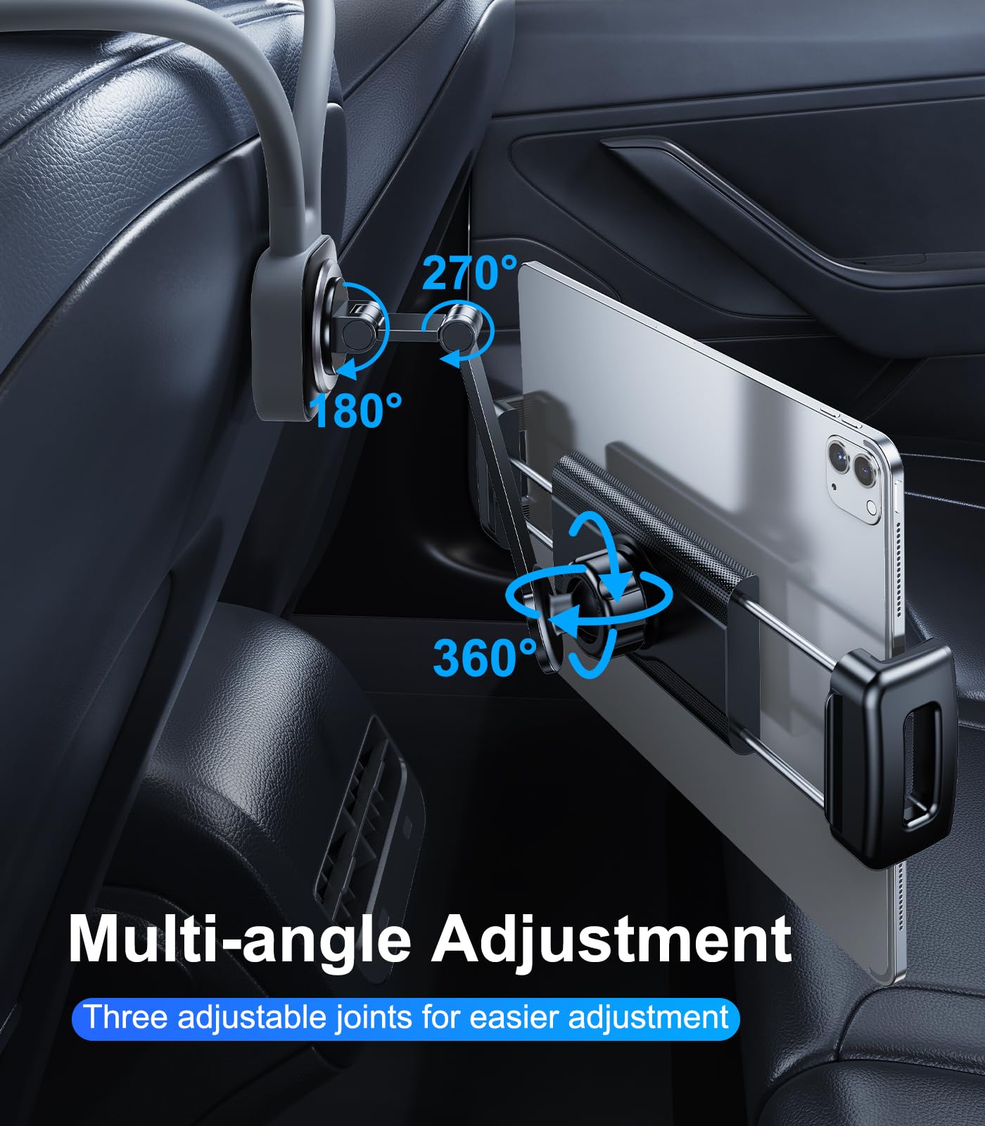 Supporto Auto per iPad/Tablet, Accessorio per Sedile Posteriore per Tesla/Sport/Bucket/Sedili Performance, Supporto per Tablet da Montare sul Poggiatesta Posteriore per Bambini/Adulti