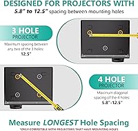 Vista 2 de WALI Soporte de techo para proyector, soporte universal para proyector de perfil bajo con brazos retráctiles y función de ajuste múltiple Blanco