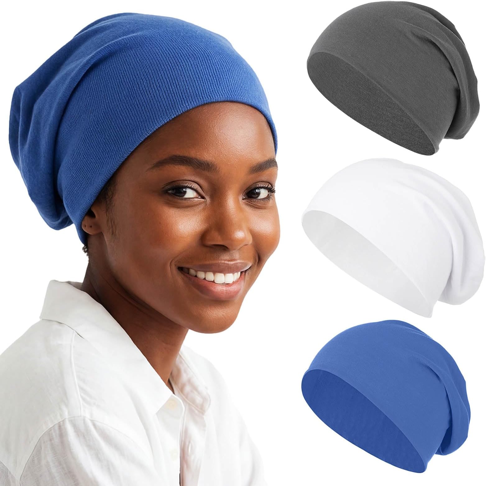 Bohend Bohemian Beanie Hats Headwear Cap Stretch Non Slip Bandanas Sleep Turbans Hats for Women Men Close top Head Covering