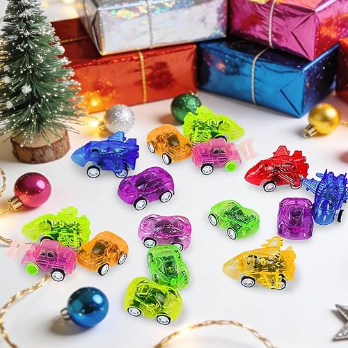 Vista 2 de Vileafy 50 mini autos de tracción para niños rellenos de huevos de Pascua, bolsas de regalos de cumpleaños, recompensas de aula, recuerdos