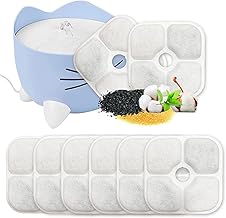 8 Pack Replacement Water Fountain Filter with Carbon Activated Resin Three Layers Filtration System for Water Fountain and Cat