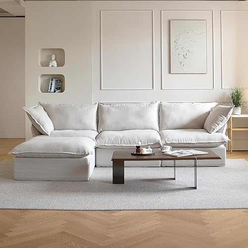 Miniatura 6 de JACH Sofás modulares en forma de L, sofá modular profundo con tumbona, sofás modulares modernos y cómodos de nube, fundas de cojín extraíbles, dos