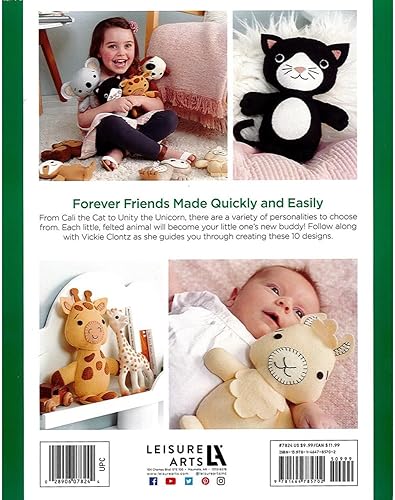 Miniatura 6 de Leisure Arts Libro de costura de animales de fieltro cosido simple