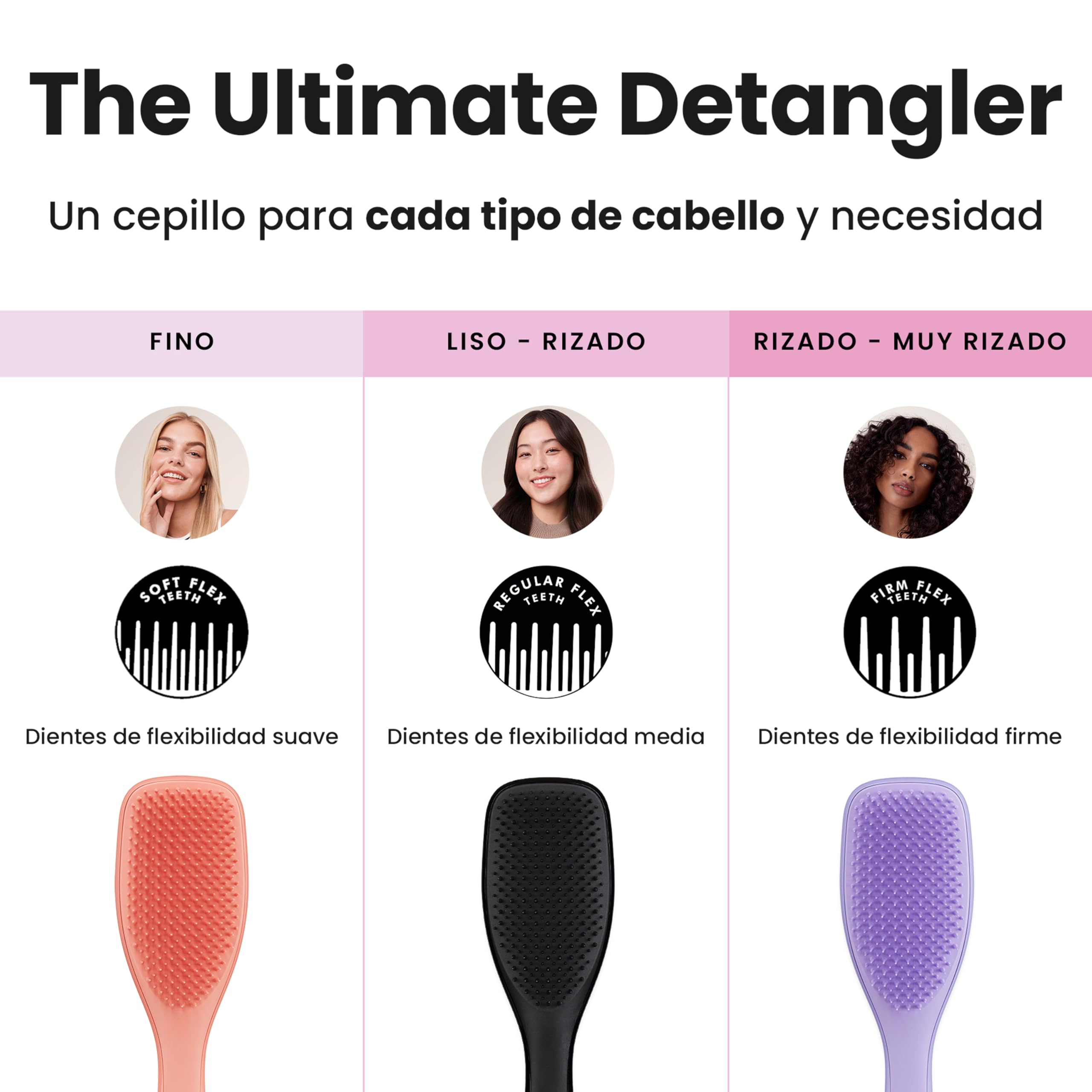 Tangle Teezer Ultimate Detangler Hairbrush - Cepillo Desenredante para Pelo Seco y Mojado - Apto para Todo Tipo de Cabello - Púas de Doble Altura para Menos Rotura y Sin Nudos - Negro Regaliz