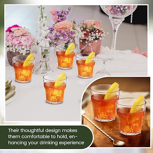 Vista 13 de Tioncy 50 vasos acrílicos de 4.5 onzas, vasos pequeños de whisky, vasos transparentes a granel, irrompibles, apilables, mezclados, mini tazas