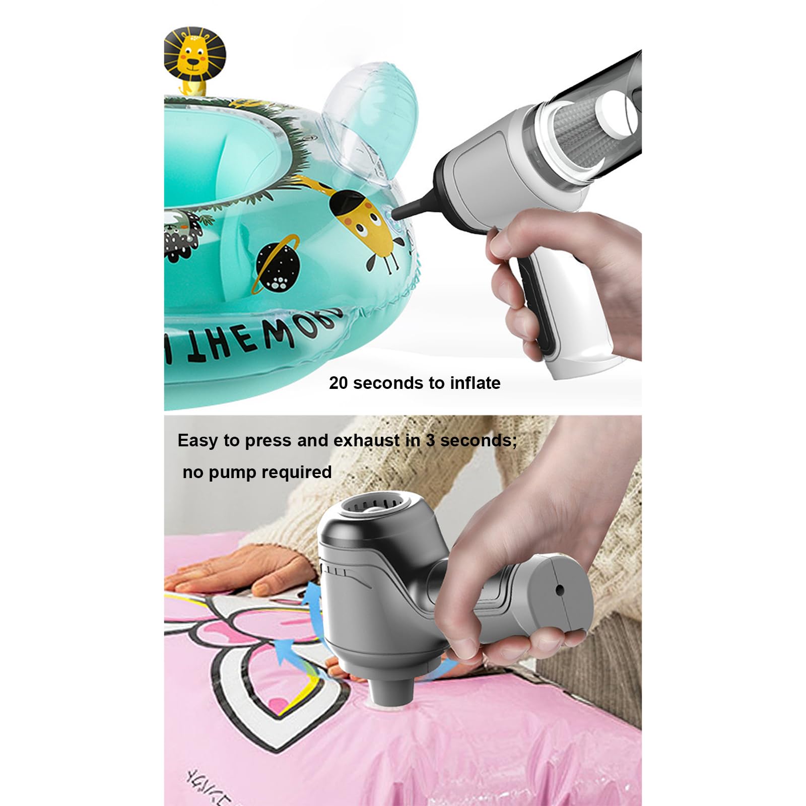 3 In 1 Aspirabriciole Senza Fili Ricarica USB Aspirapolvere Portatile Auto, Pet Hair Eraser - Aspirapolvere a Mano per PC，Tastiera, Ufficio, Auto, Pulizia Della Casa (Gray)