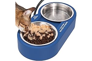 Heated Water Bowl for Outdoor Pets: Thermal Stainless Steel Cat, Bird, Small Animal Bowl