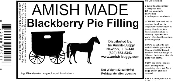 Amish Pie Filling - TWO 32 Oz Jars (Blackberry)