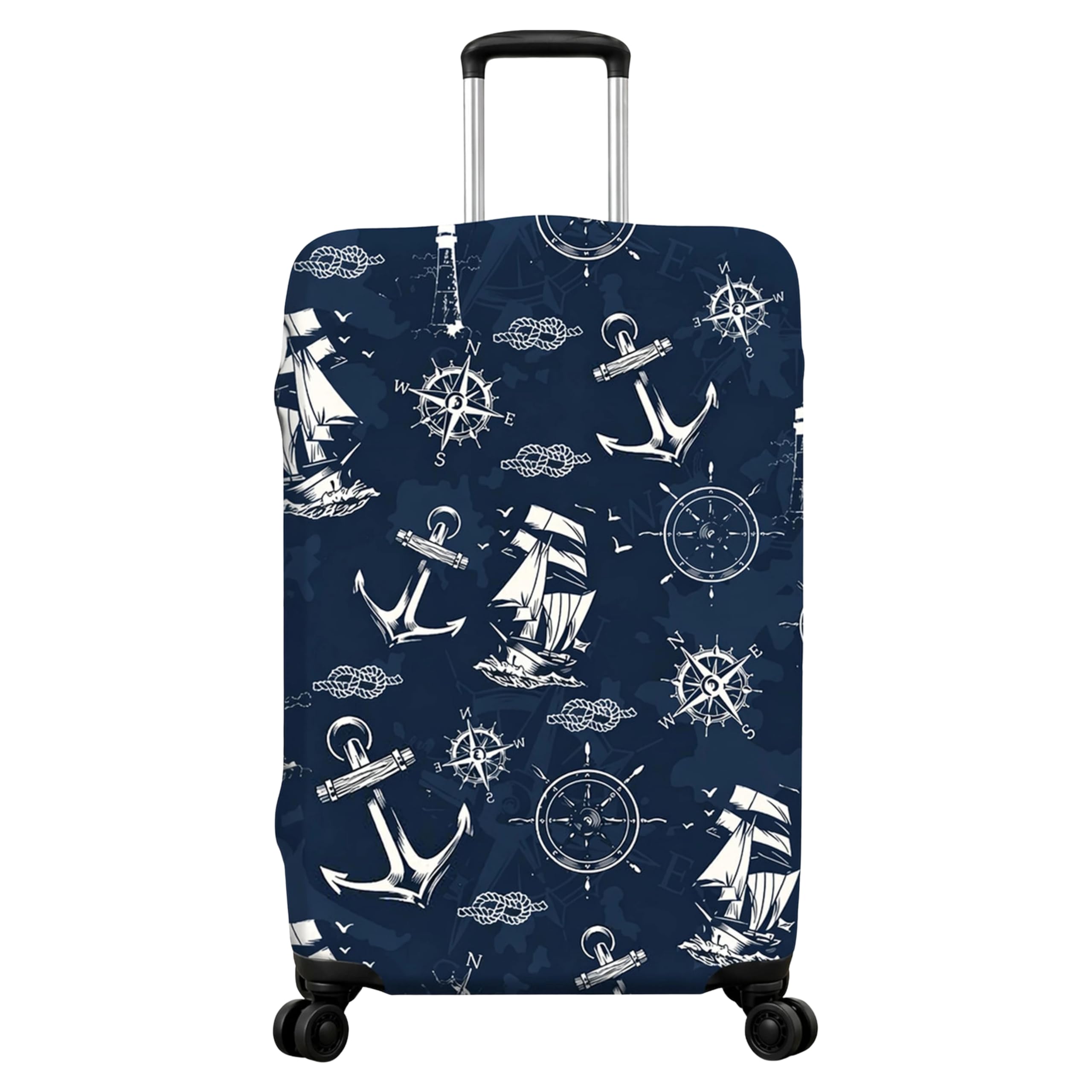 Printed Luggage Cover for Traveling Bag & Suitcase - Stretchable & Scratchproof Trolley Protector with Velcro Lock & Lightweight Washable Material(Suitcase Not Included, Only Cover in Product)-image-8