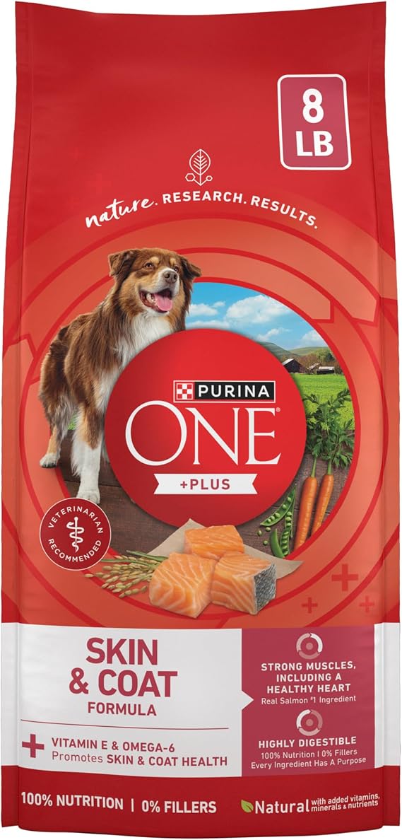 Purina ONE Natural, Sensitive Stomach Dry Dog Food, +Plus Skin & Coat Formula - 8 Lb. Bag