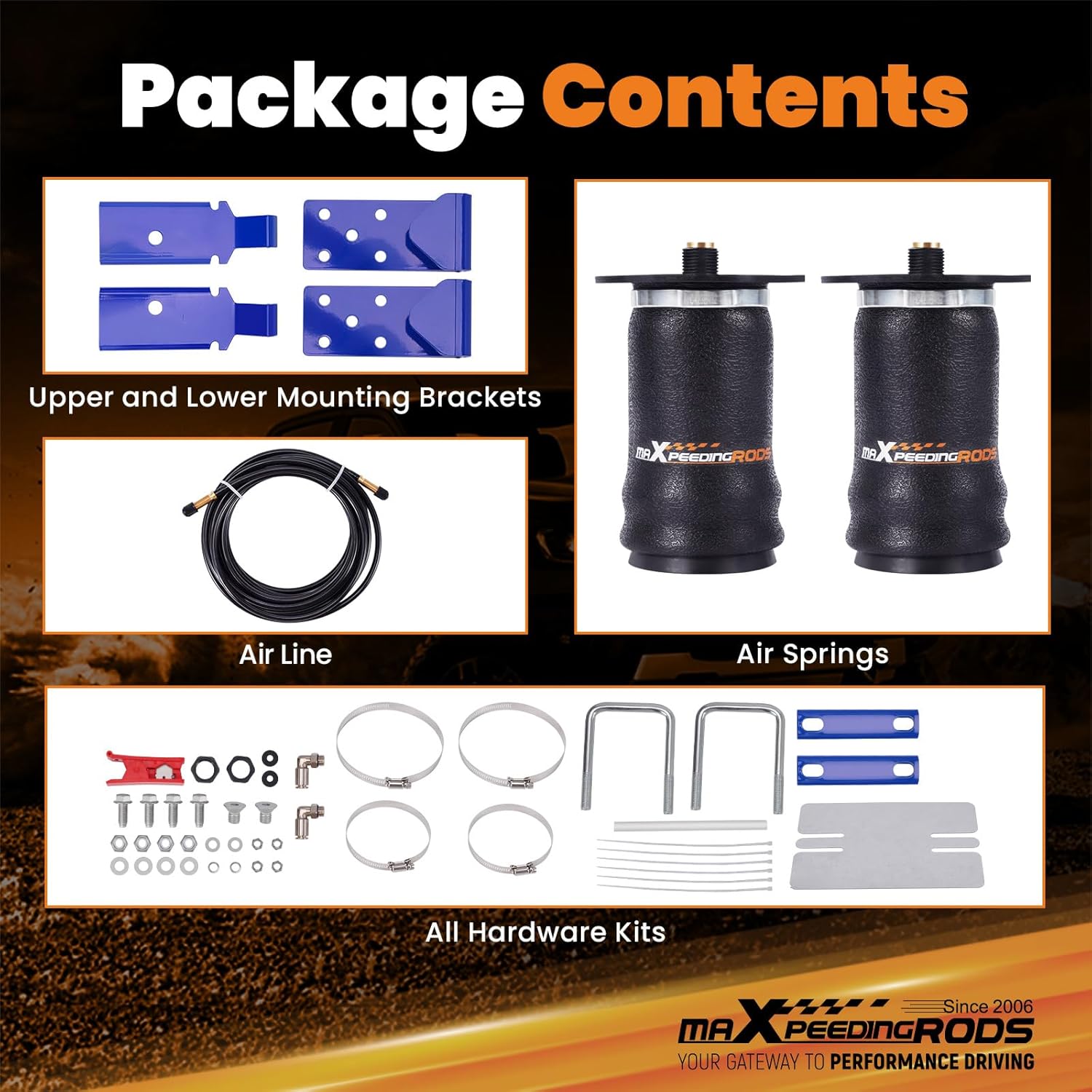 maXpeedingrods Rear Air Suspension Bags Kit for Chevrolet Colorado GMC Canyon 2WD 4WD 2015-2024 Air Helper Spring Kit