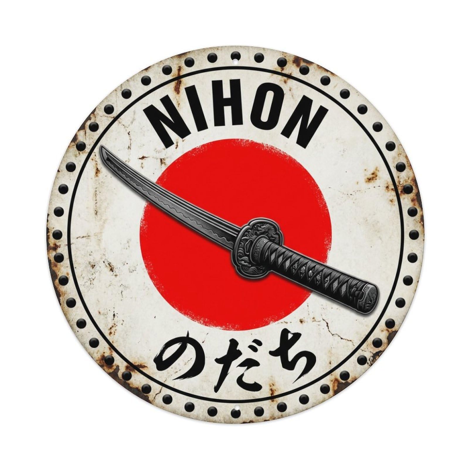 Galvaxio Style Nodachi Blade Nihon Great Sword Historic Metal Tin Sign