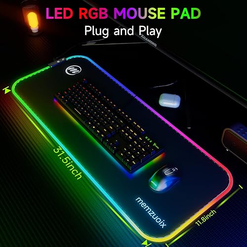 Miniatura 7 de memzuoix Ratón ergonómico inalámbrico + alfombrilla de mouse grande RGB