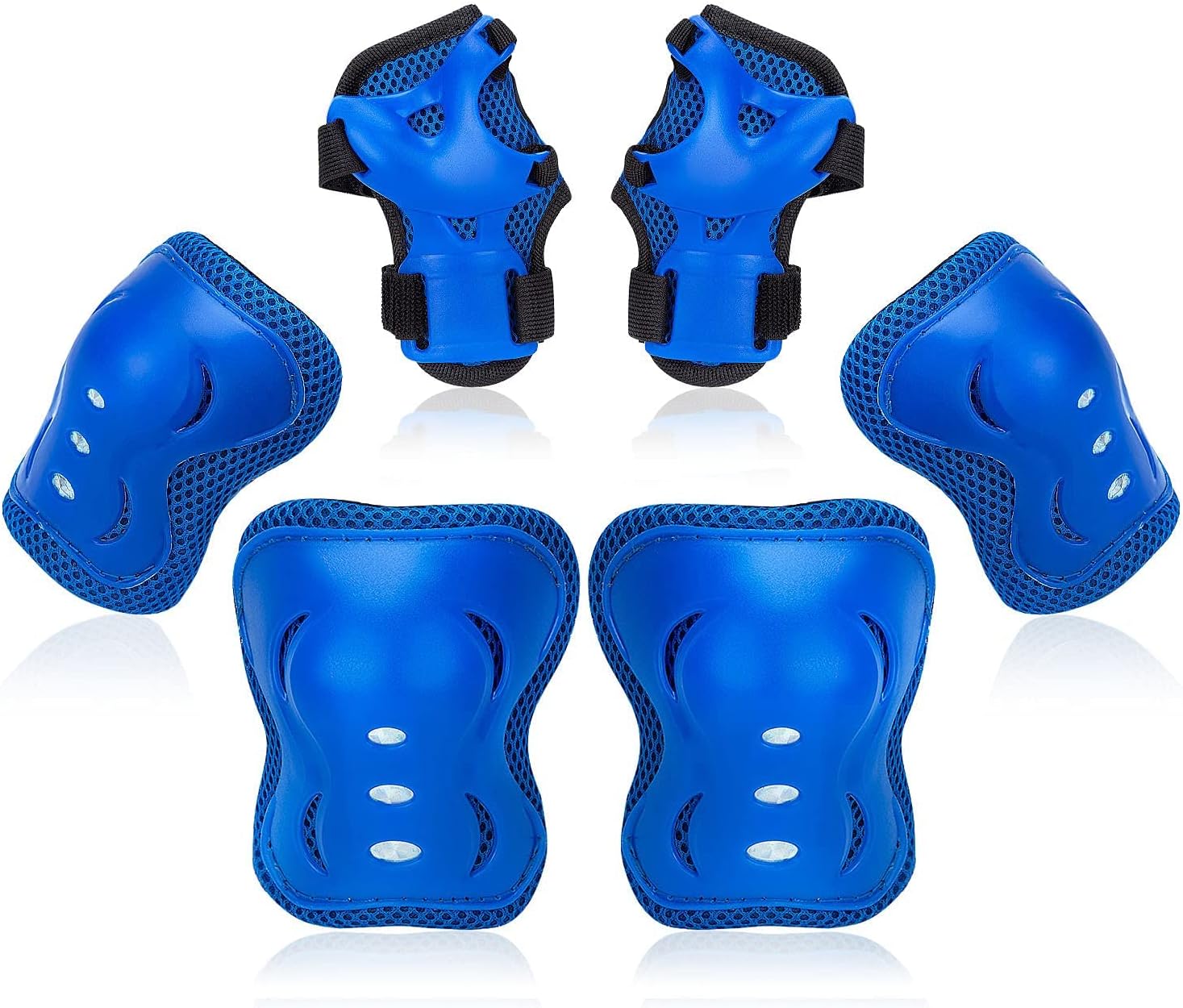 Youth/Kids Knee Pads Elbow Pads Wrist Guards Set for 3-15 Years Kids Protective Gear Set for Roller Skates Cycling Skateboard BMX Bike Inline Skating Scooter Riding and Other Outdoor Sports