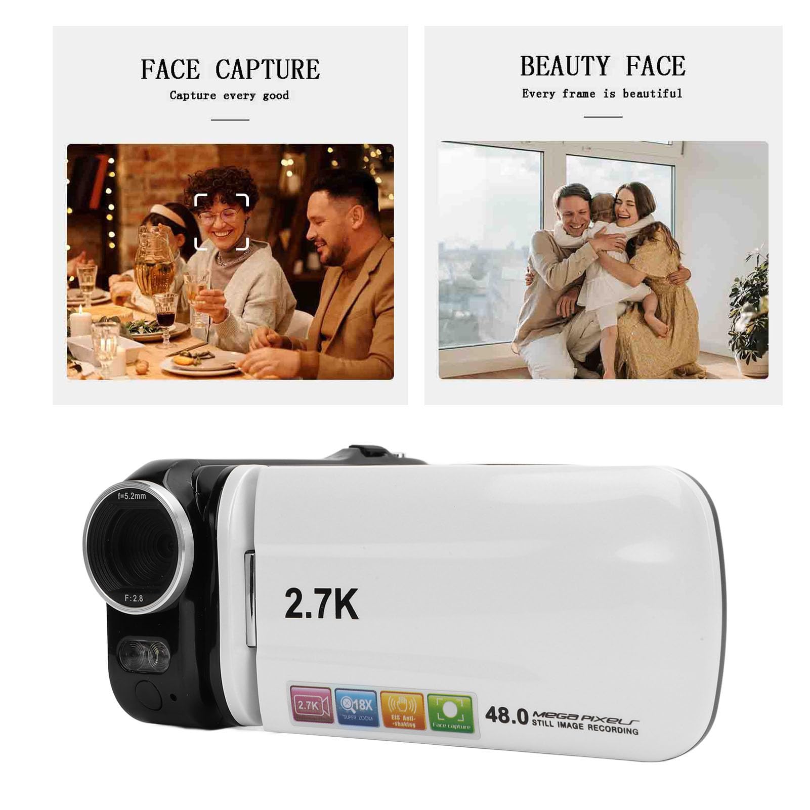 Amazon.co.jp: デジタルカメラ、18Xデジタルズーム付き48MP 2.7Kビデオ