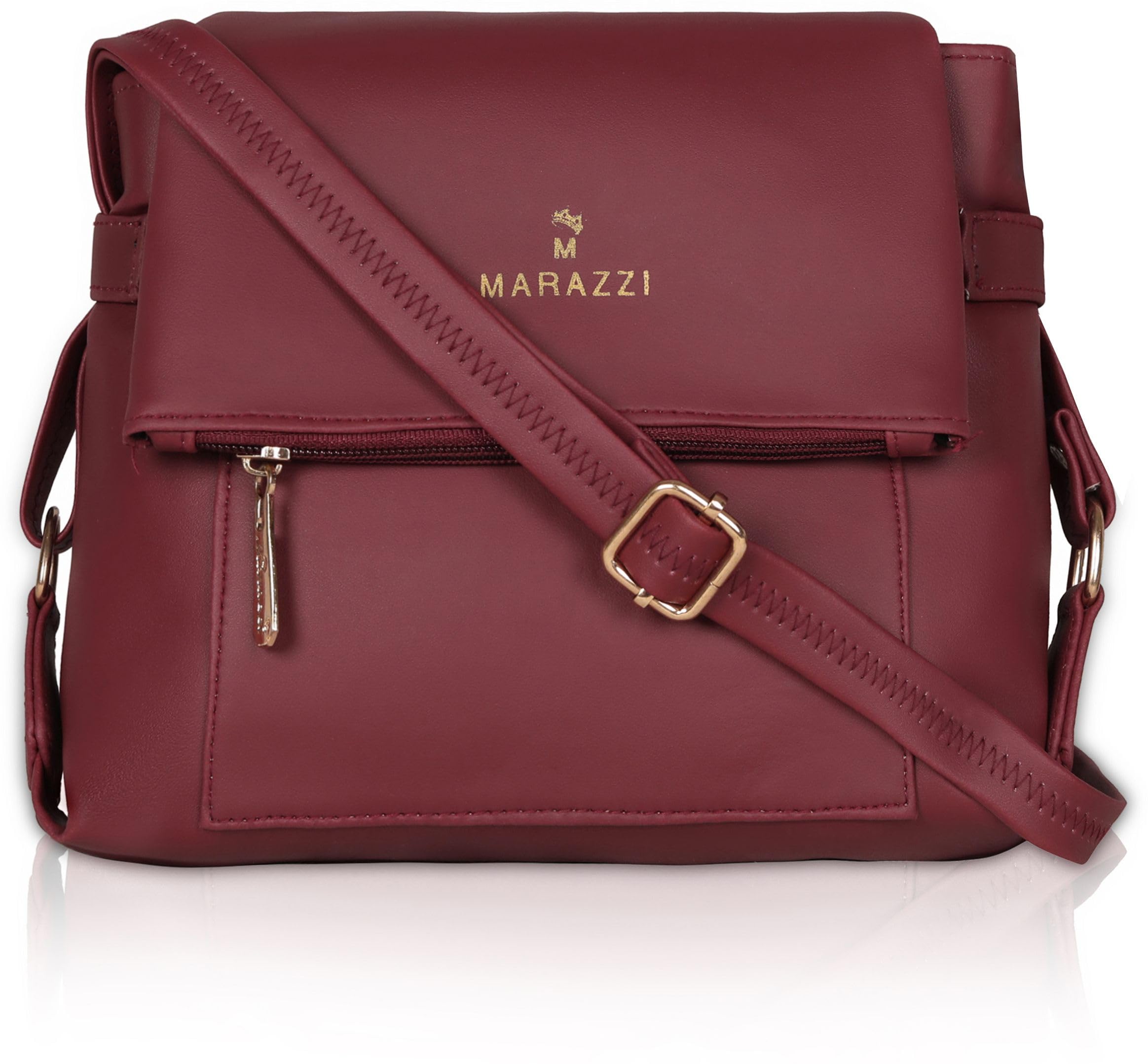 Maroon Sling Bag PLAN FALAP for Women | Lightweight Crossbody Bag with Adjustable Strap | Stylish & Spacious for Daily Use, Office & Casual Outings-image-44