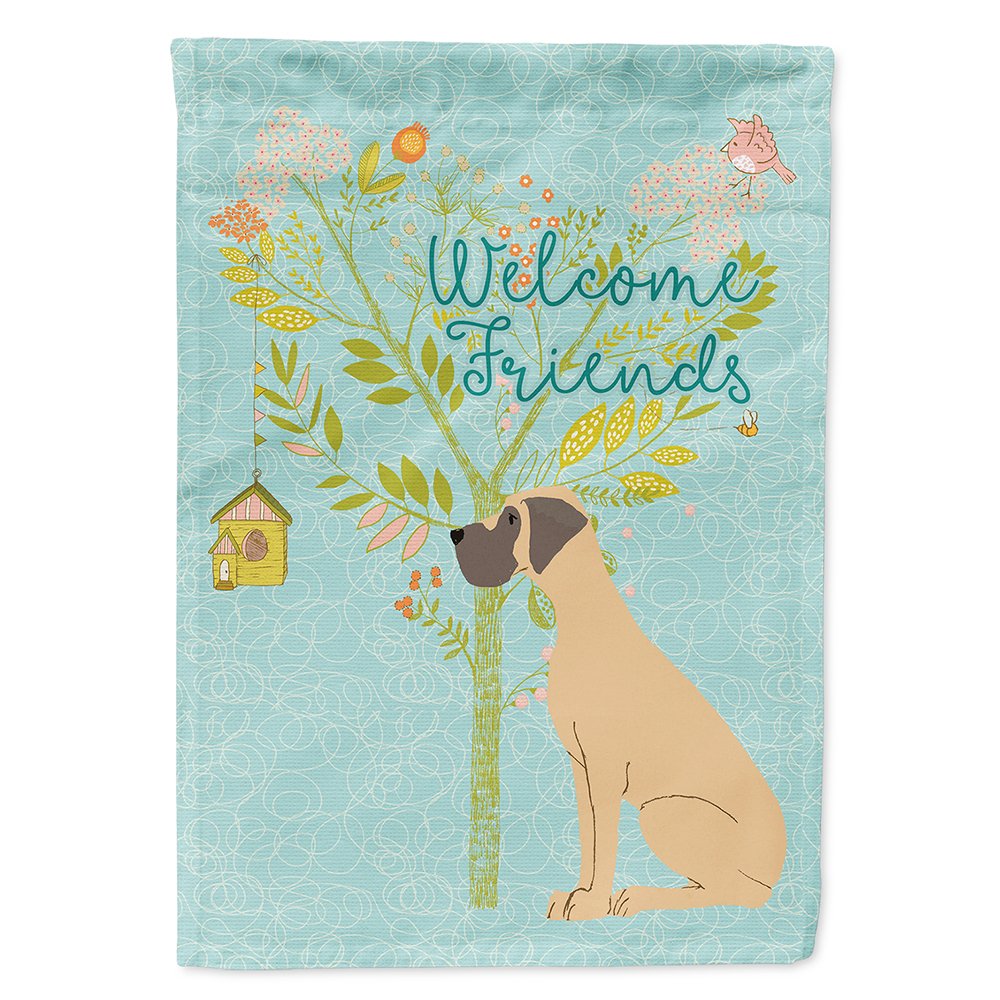 Drapeau Grand Danois jardin Welcome Friends grand format multicolore