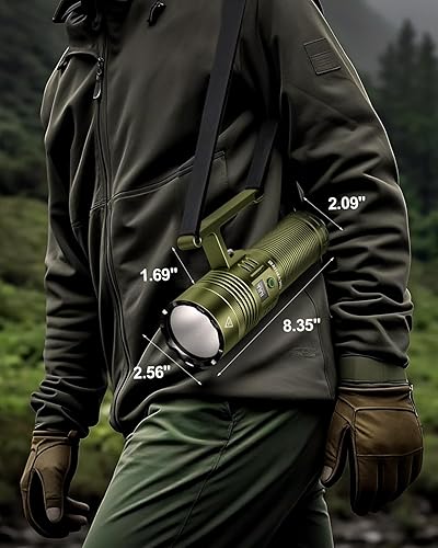 Miniatura 8 de SKYFIRE Linternas recargables de alto lúmenes, 13,000 lúmenes, 32,000 mAh, LED súper brillante, potente, 10 modos, pantalla digital LCD impermeable