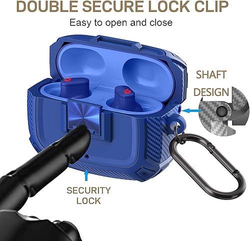 Miniatura 3 de SKTDWEI Compatible con Beats Studio Buds (2021)  Beats Studio Buds+ (2023) - Funda frontal LED visible de cuerpo completo, carcasa rígida militar de