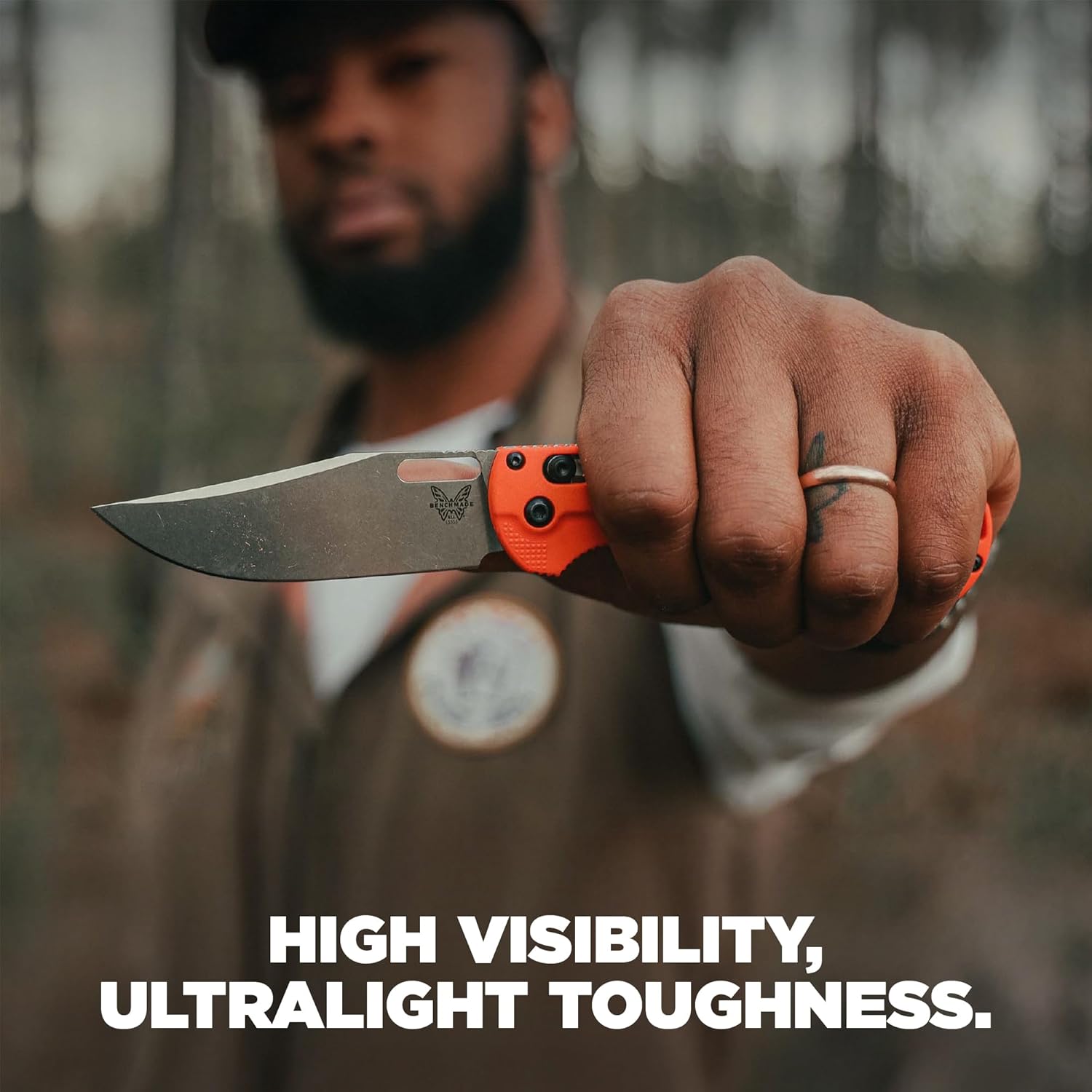 Benchmade - Taggedout Knife, Slim, Ultralight Folding Hunting Knife, Plain Edge, Clip-Point Blade, From Food Prep to Field (15535)