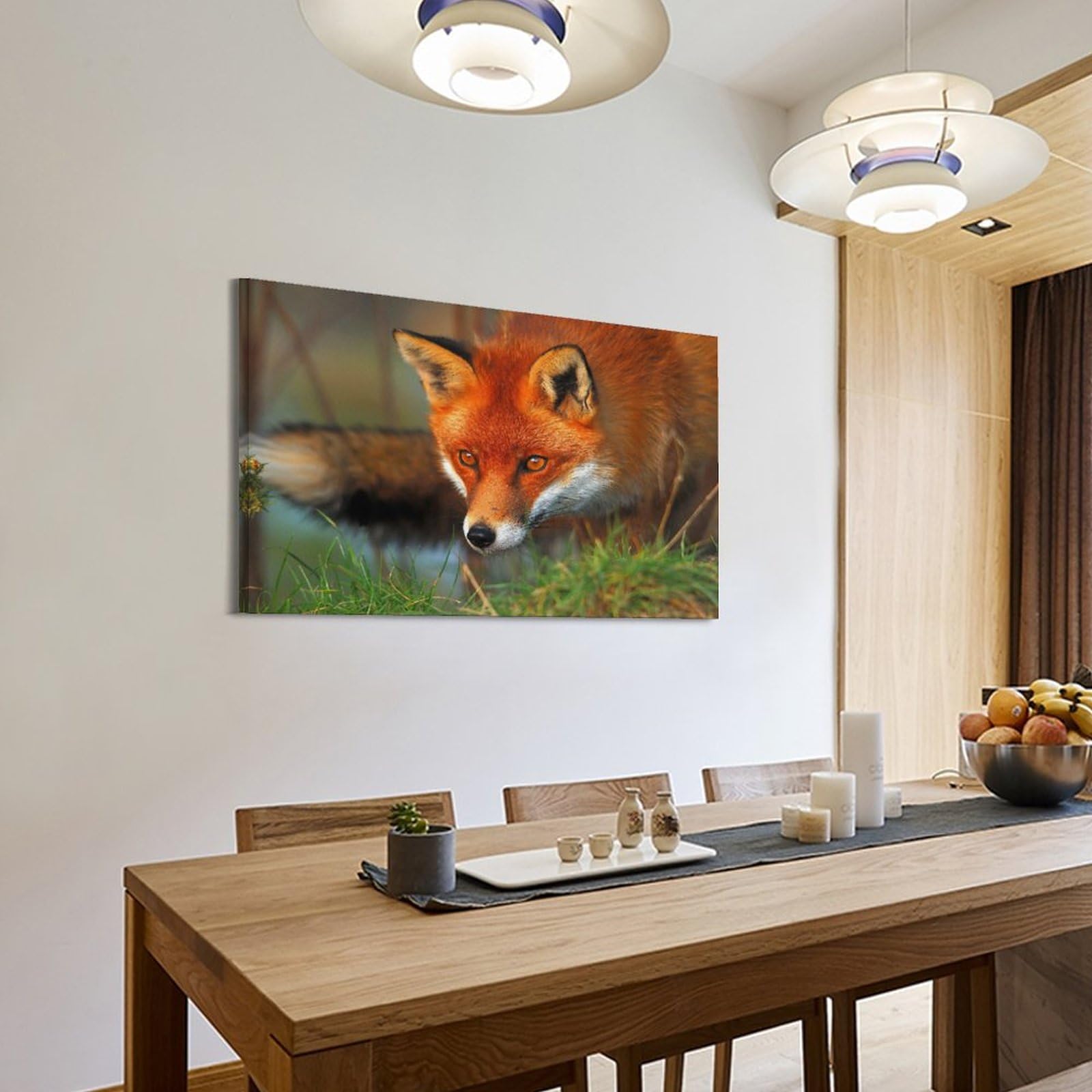 Panther Print Fine Art Prints Impression sur toile artistique encadrée Chevaux de Mongolie marron et noir pour décoration de maison, chambre, salon et salle de bain, 61 x 41 cm