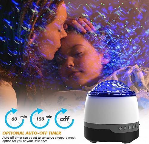 Miniatura 5 de Proyector de galaxia, proyector de luz de estrellas para dormitorio, máquina de sonido de ruido blanco calmante para dormir con control remoto,