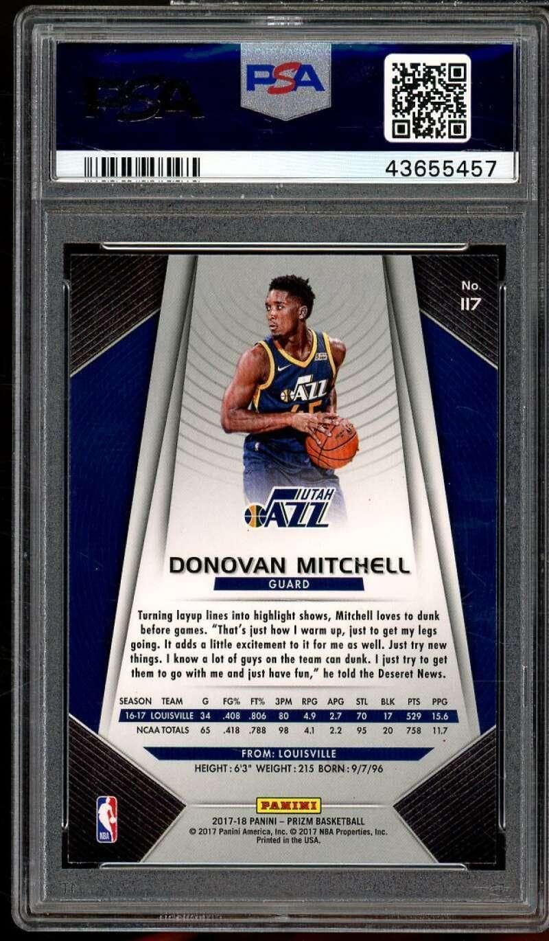 Donovan Mitchell Rookie Card 2017-18 Panini Prizm #117 PSA 10 - Basketball Slabbed Rookie Cards