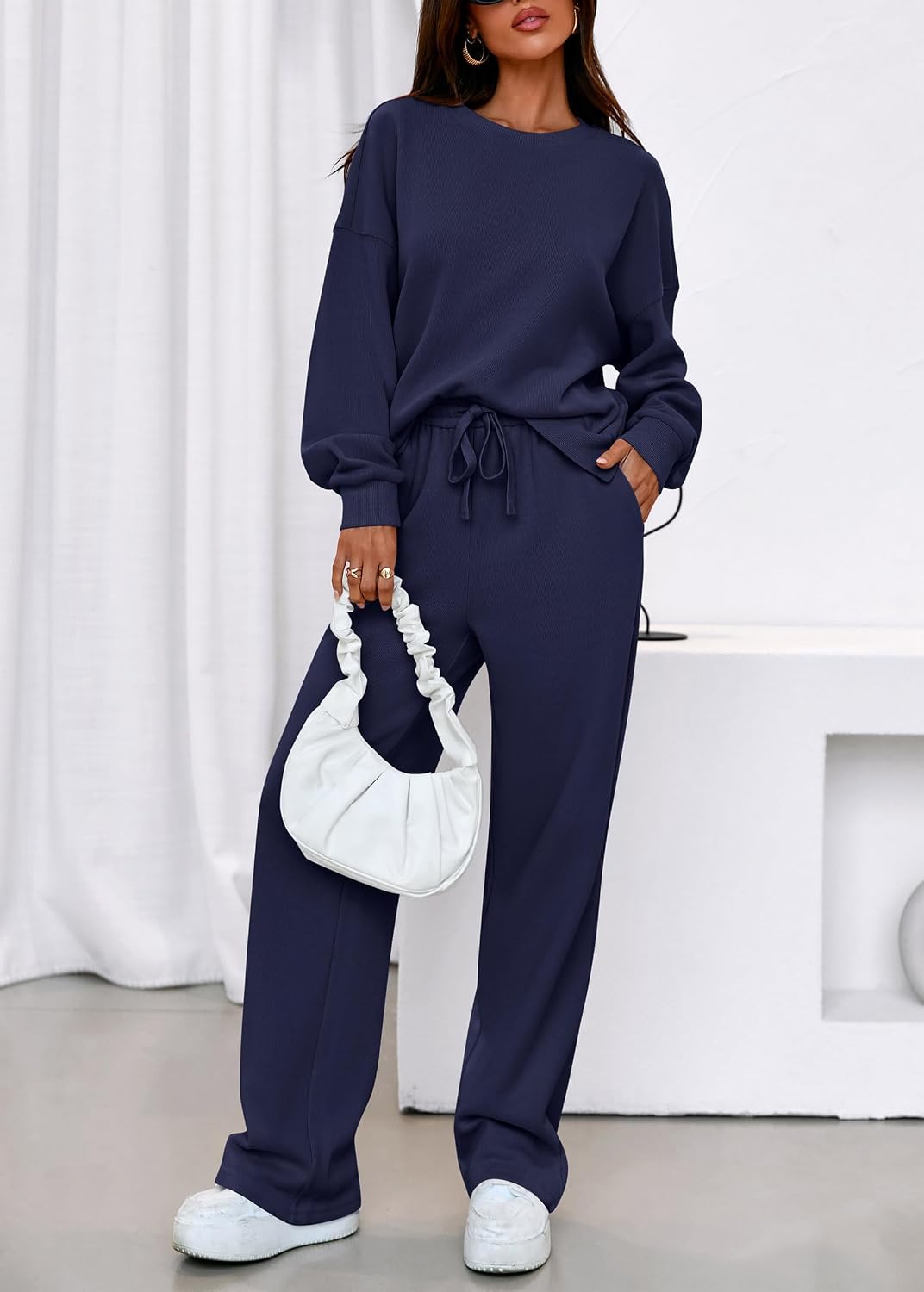 KIRUNDO Matching Sets Women Clothing Sweatsuits 2 Piece Outfit Sweat Set 2026 Fall Lounge Sets Airport Travel Tracksuit