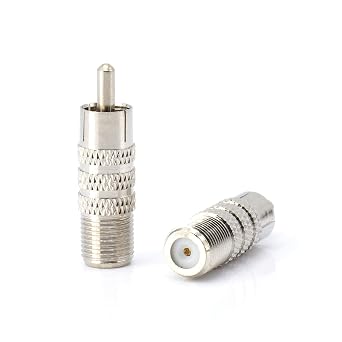 THE CIMPLE CO - RF F81 ومحول RCA المحوري - RCA ذكر إلى أنثى F81 موصل F-Pin ومحول وقارنة التوصيل ومحول - لـ RG11 و RG6 و RG59 و RG58 و SDI, HD SDI ، CCTV - 4 Pack