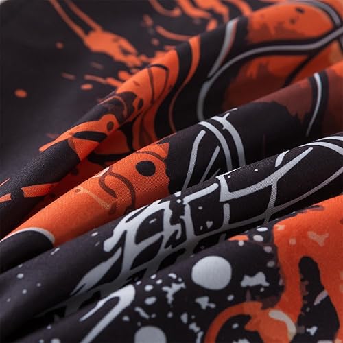 Miniatura 8 de qjmiaofang Juego de ropa de cama de baloncesto de 6 piezas para niños, tamaño individual, juego de edredón de baloncesto para niños, cama deportiva