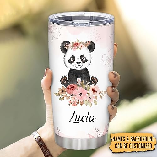 Vista 25 de Hyturle - Vaso de jirafa personalizado con aislamiento de acero inoxidable de 20 onzas, 30 onzas, taza de viaje para café, taza con tapa, regalos