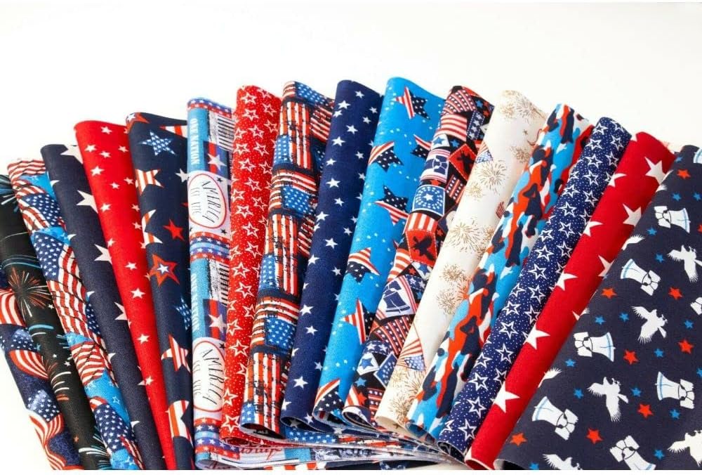 102 America Patriotic pre Cut Charm Pack 5" Squares 100% Cotton Fabric