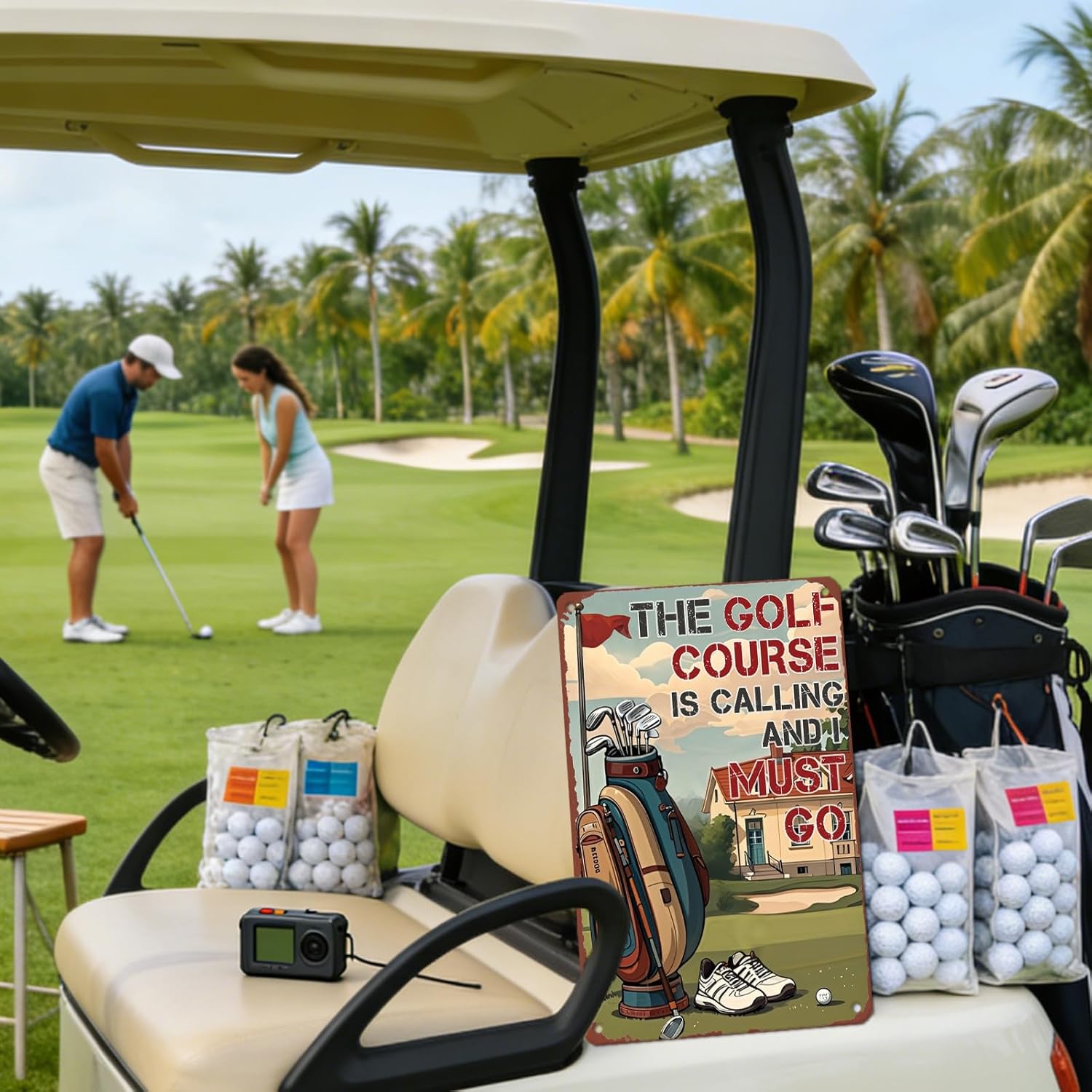 Golf Poster Golf Metal Sign The Golf Course Is Calling And I Must Go Poster Wall Decor Home Garage Bar Restaurant Cafe Bar Pub 12x16 Inch Wall Art Decor