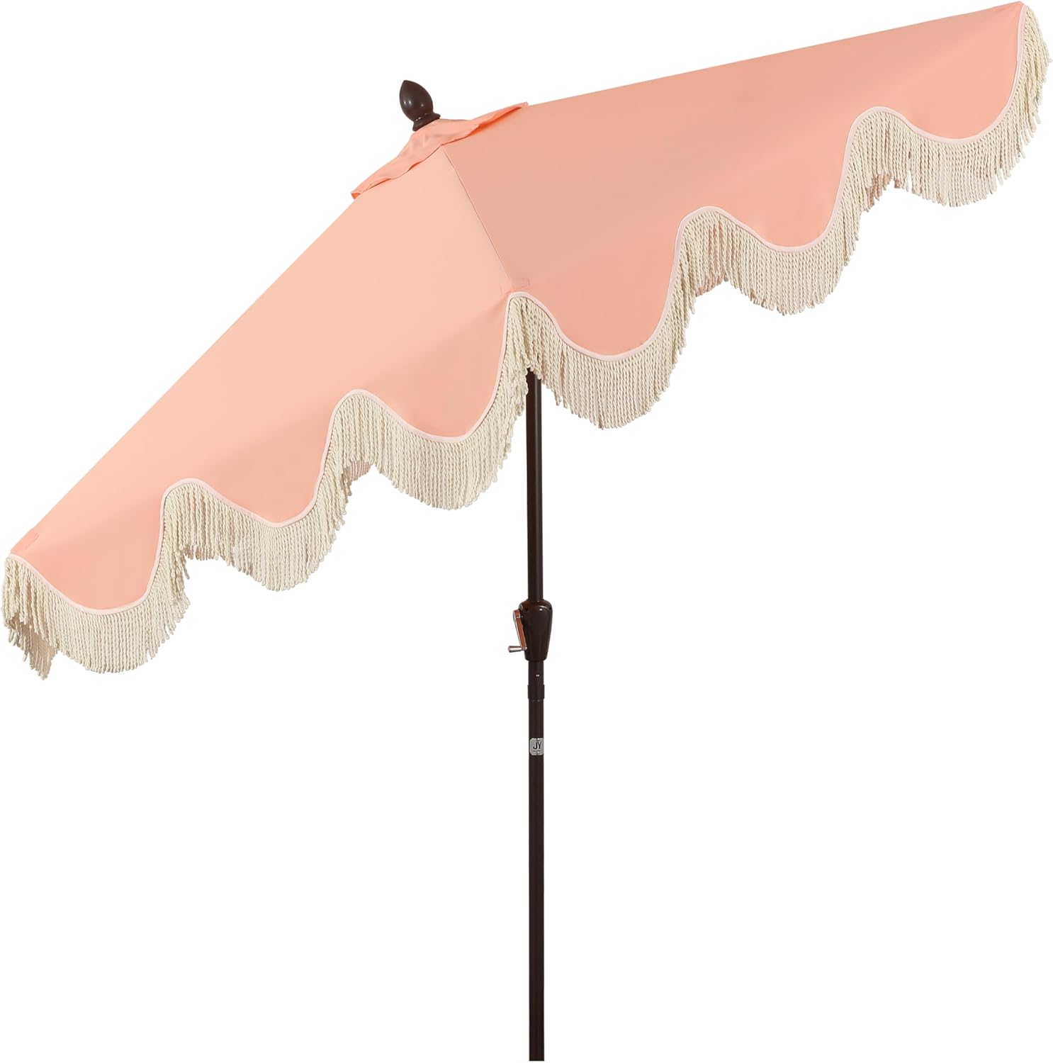 JONATHAN Y UMB1001 Collins 9 ft. Classic Cottage Tassel Market Patio Umbrella with Auto-Tilt, Crank, Wind Vent and UV Protection - Image 11