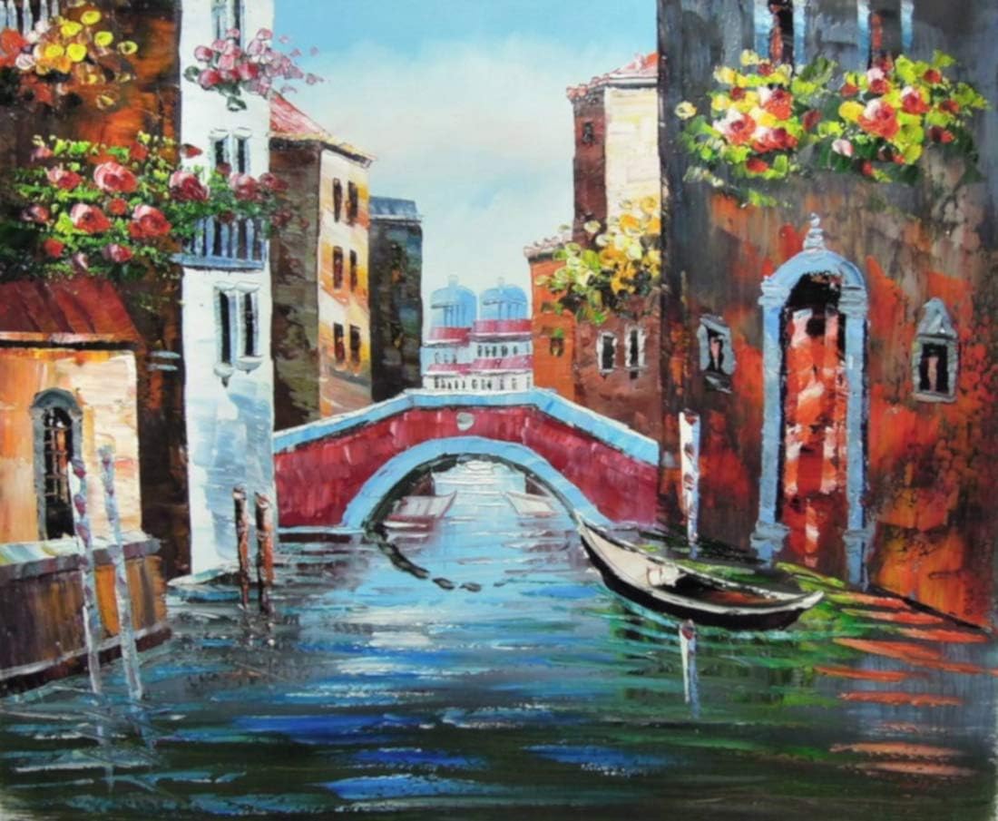 Rflkt Reflections of Venice - Large Fine Art oil on canvas painting. Superb quali.