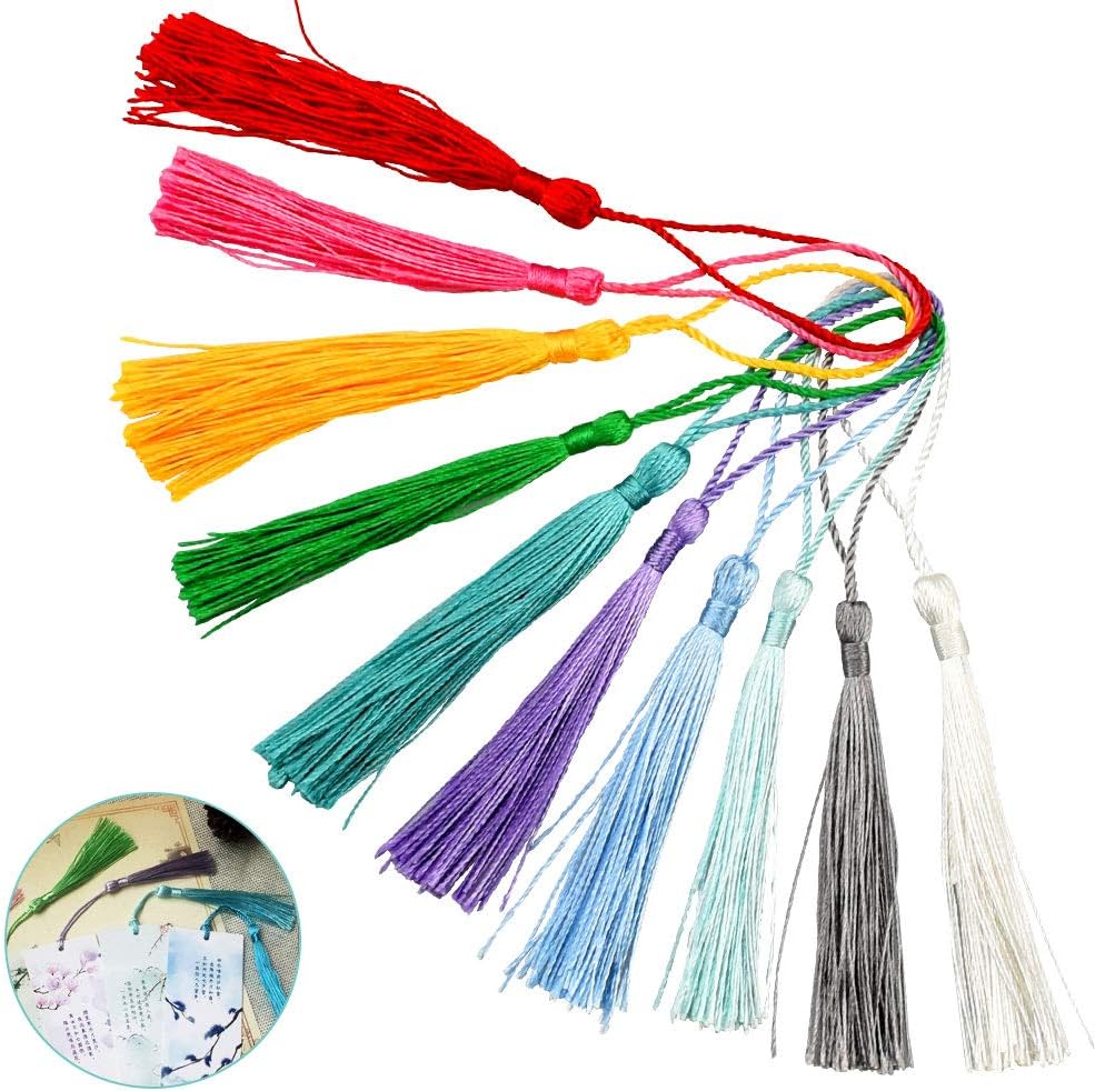 IGRMVIN Tassels 100pcs Mini Tassels,Silky Handmade Soft Craft Mini