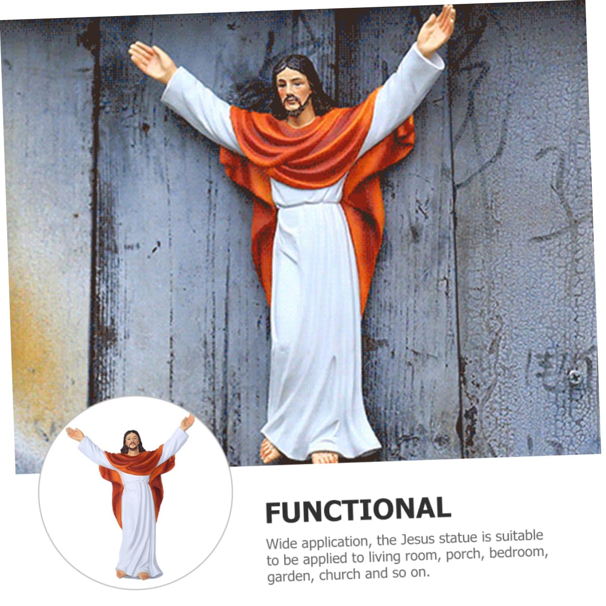 Jesus Anhänger aus Kunstharz für Innenbereich als Wandfigur | Realistische Form, Religiöser Stil, Feine Verarbeitung und Stabile Ausführung für Szene Deko